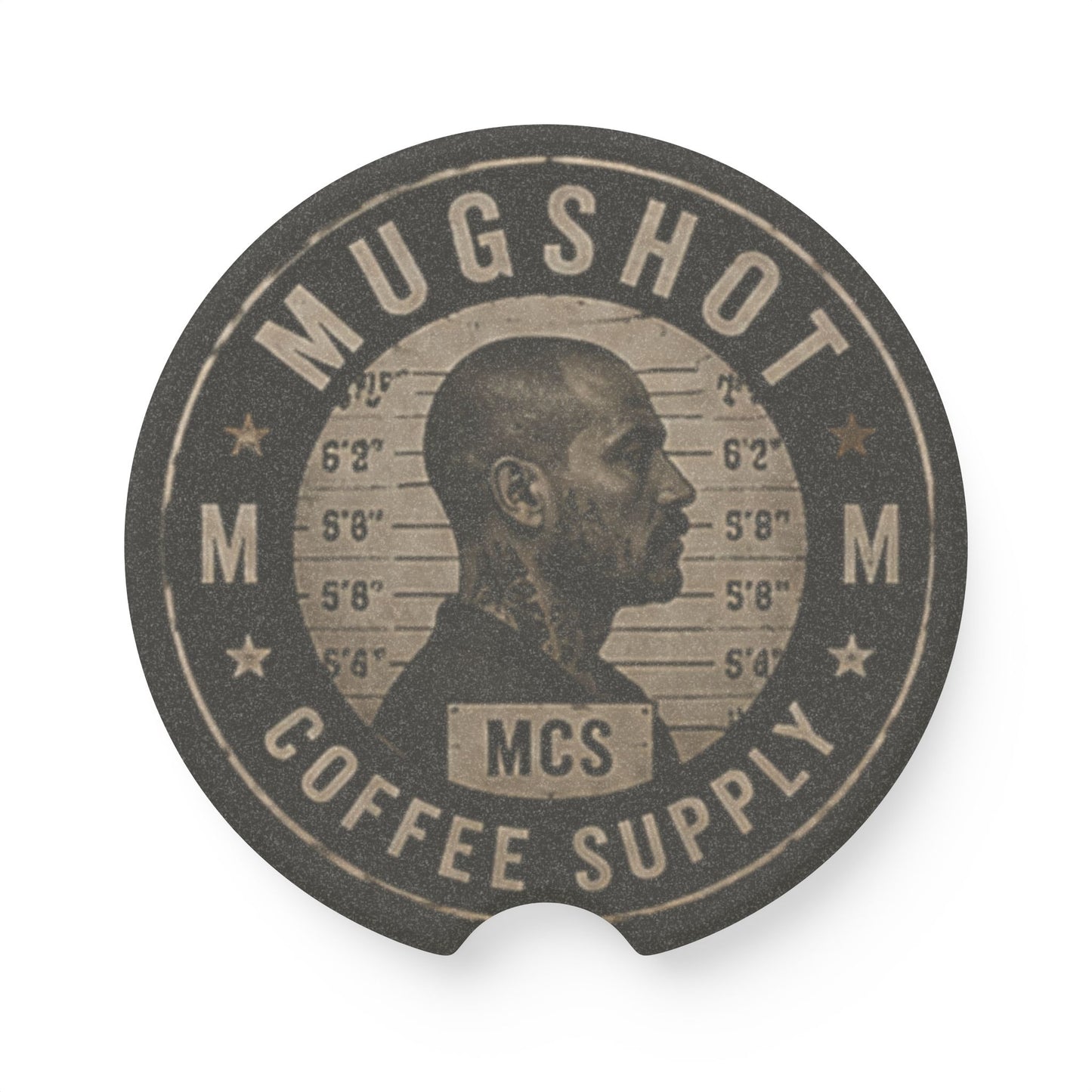 Mugshot Coffee Supply Vintage Car Coaster | Absorbent Stone Car Cup Holder Coaster | Coffee Lover Auto Accessory (Set of 2)