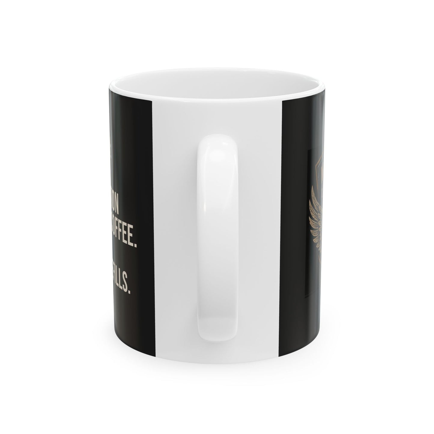 Mugshot Coffee Supply Ceramic Coffee Mug | Black 11 oz & 15 oz Coffee Cup