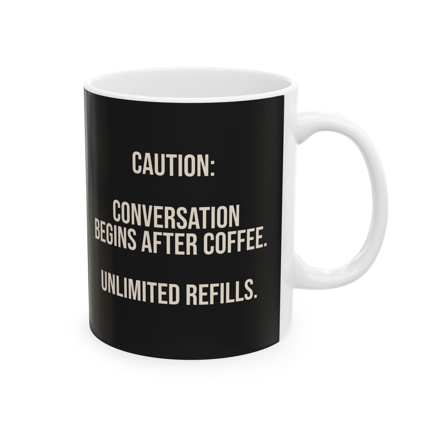Mugshot Coffee Supply Ceramic Coffee Mug | Black 11 oz & 15 oz Coffee Cup